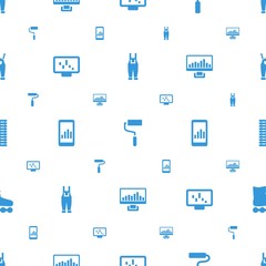 roller icons pattern seamless white background