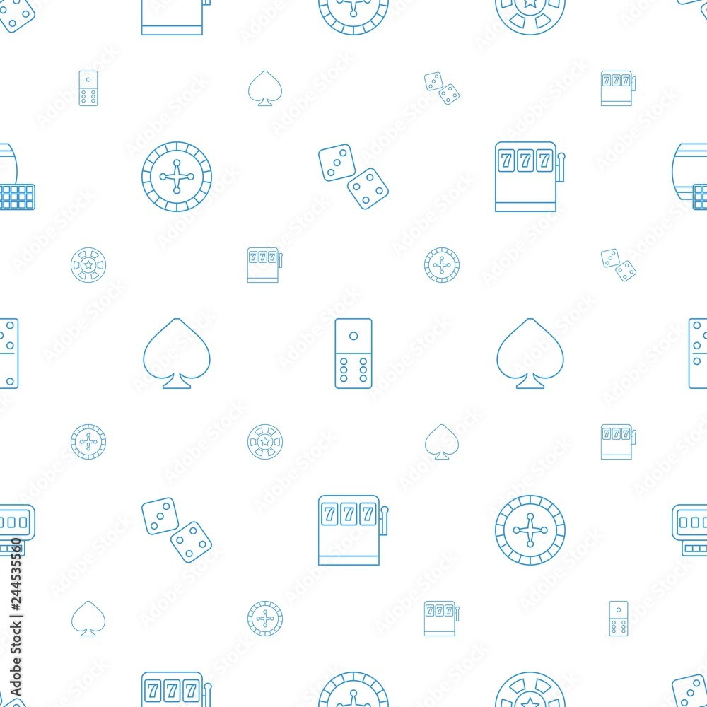 Poster gambling icons pattern seamless white background
