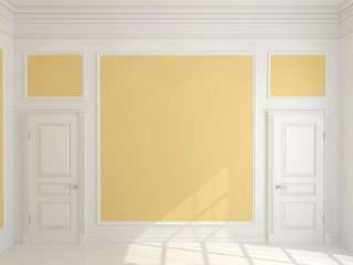 Fototapeta premium Empty interior with two white door