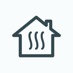 House heating icon, home heating system vector icon