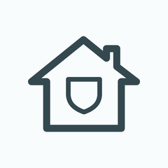 Safe house icon, home safety system vector icon