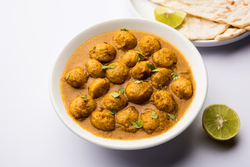 Masala Soya Chunk Curry made using Soyabean nuggets and spices - protein rich food from India