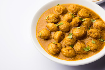 Masala Soya Chunk Curry made using Soyabean nuggets and spices - protein rich food from India