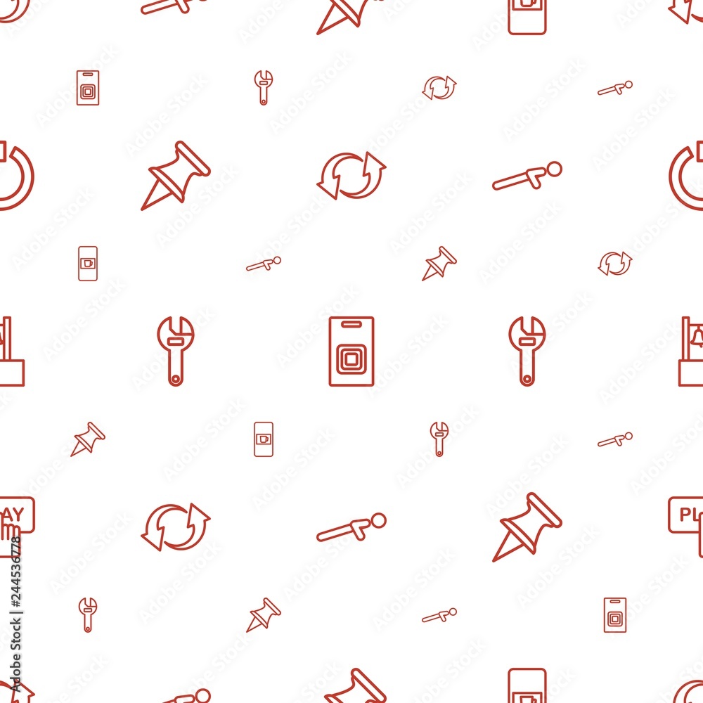 Poster push icons pattern seamless white background