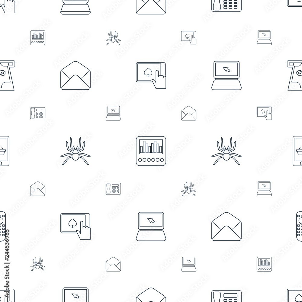 Poster electronic icons pattern seamless white background