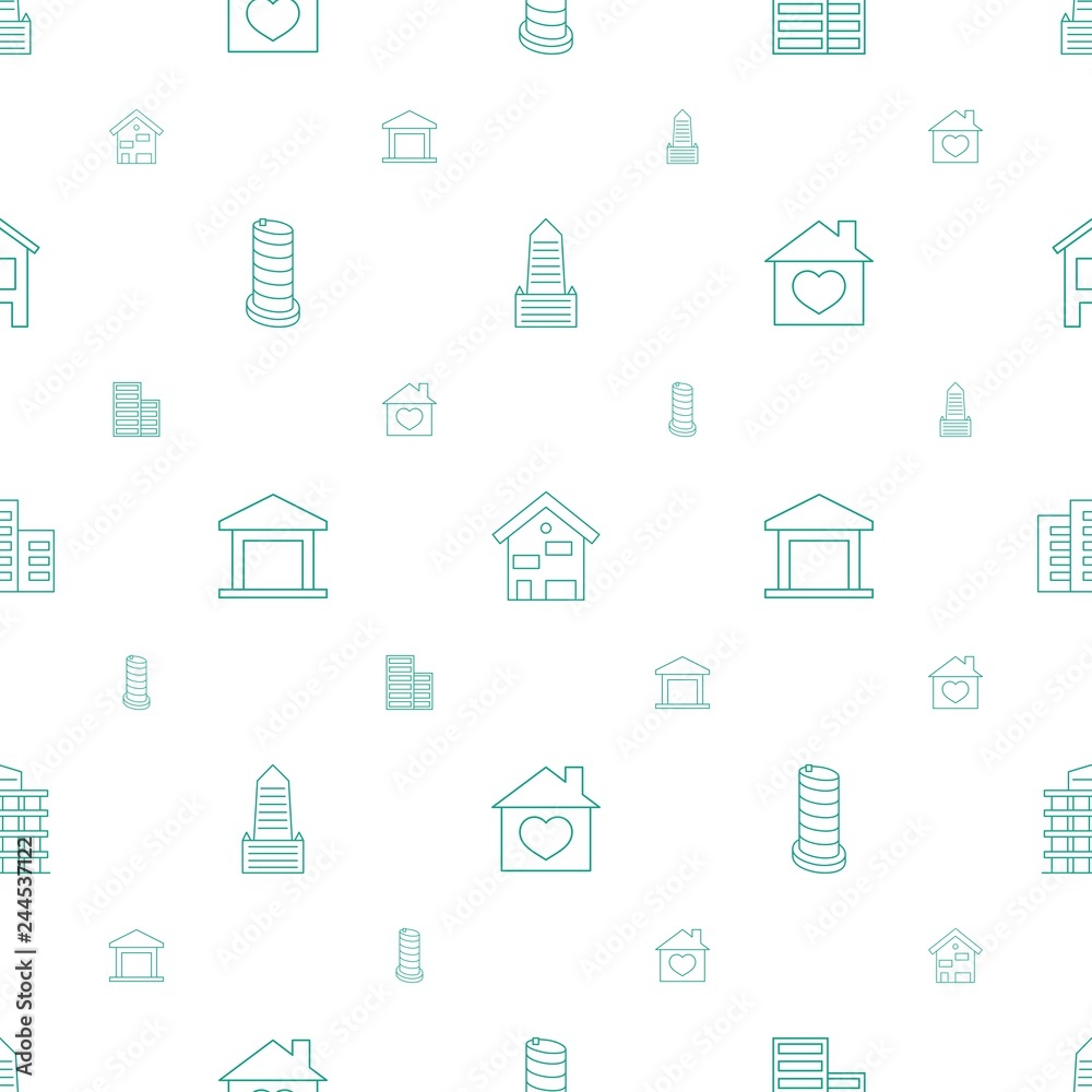 Poster apartment icons pattern seamless white background