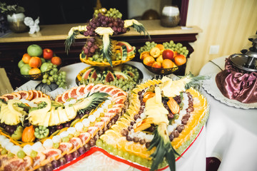 Buffet with a variety of delicious sweets, food ideas, celebration