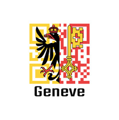 QR code set the color of Geneva flag, The canton of Switzerland.