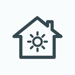 Warm house icon, system of warm house vector icon