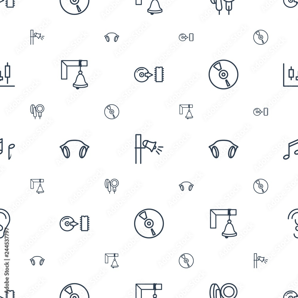 Poster sound icons pattern seamless white background