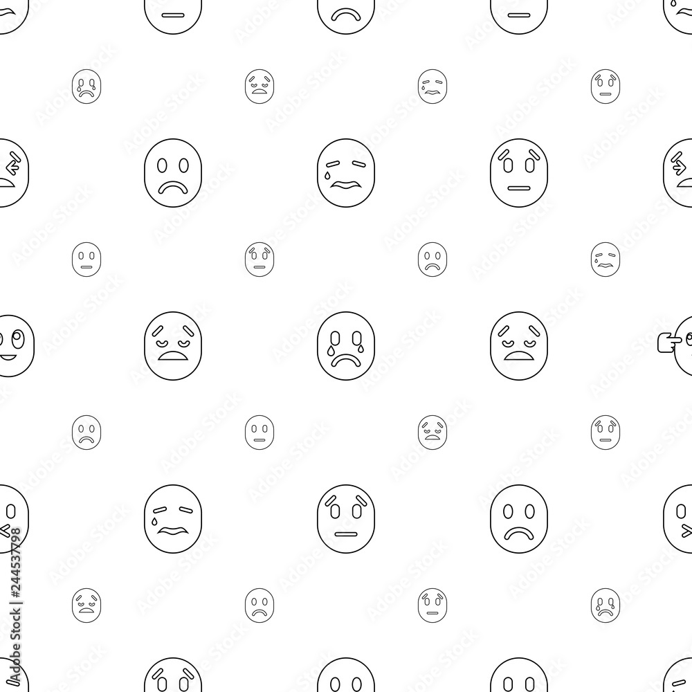 Sticker depression icons pattern seamless white background