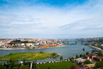 Fototapeta na wymiar Istanbul . Turkey . Panoramic view of the Golden Horn