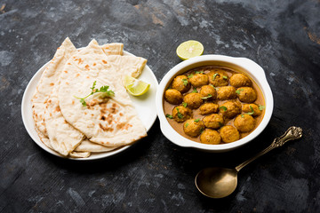 Masala Soya Chunk Curry made using Soyabean nuggets and spices - protein rich food from India