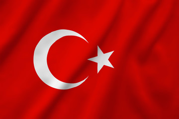 Flag of Turkey - obrazy, fototapety, plakaty