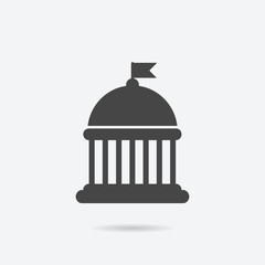 Capitol icon. Capitol vector illustration for graphic design. Capitol symbol.- Vector Vector illustration