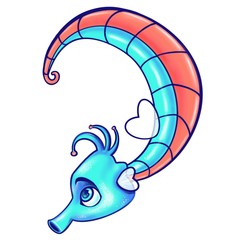 vector illustration of seahorse