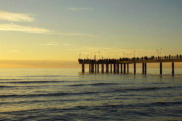 Fototapeta na wymiar pier before the sunset in versilia