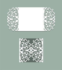 Laser cut panel design. Floral design wall decor. Vector template for cutting. Invitation card.