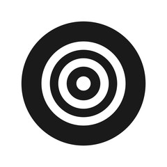 Target icon flat black round button vector illustration