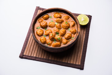 Masala Soya Chunk Curry made using Soyabean nuggets and spices - protein rich food from India