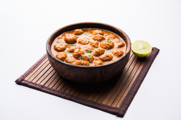 Masala Soya Chunk Curry made using Soyabean nuggets and spices - protein rich food from India