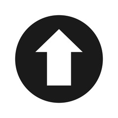 Upload icon flat black round button vector illustration