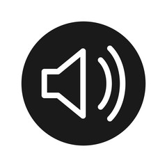 Volume speaker icon flat black round button vector illustration