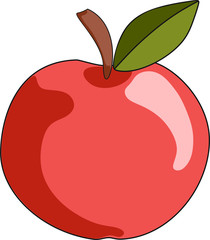 Red apple, vector illustration.