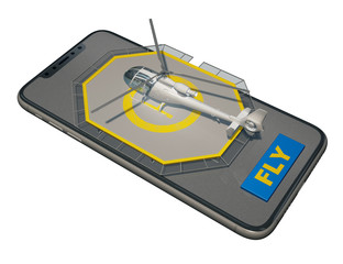 helicopter at the site of smartphone