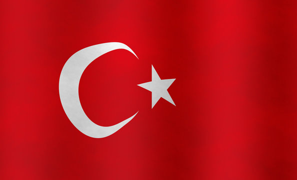 Illustration of a Turkish Flag, flying version
