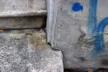 Concrete asphalt stone building pavement seam joint detail close up