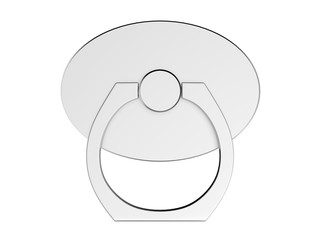 Blank cell phone ring finger holder grip. 3d render illustration.