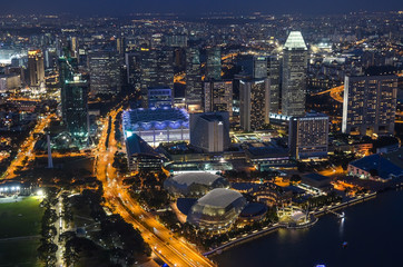 Fototapeta premium Singapore skyline at night.