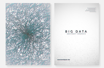 Big data background. Technology for visualization, artificial intelligence, deep learning and quantum computing. Design template for system concept. Geometric big data backdrop.