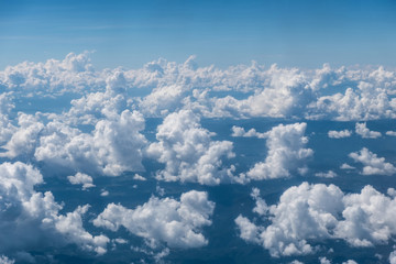 Sky and cloud background from airplane in daytime at Thailand