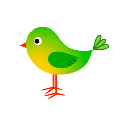 Green bird vector icon on white background
