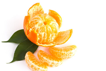 Tangerines, clementines isolated on white. Close-up.