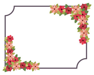 frame with flowers isolated icon