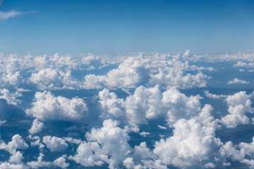 Naklejka na ściany i meble Sky and cloud background from airplane in daytime at Thailand