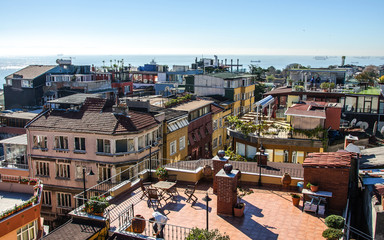Panorama of theold part (Ortakoy) of Istanbul, Turkey