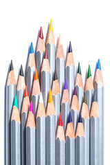 Color pencils isolated on the white background