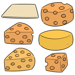 vector set of cheese