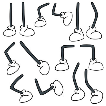 vector set of cartoon leg