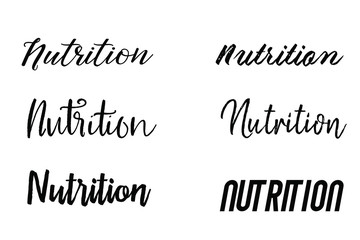 Nutrition Calligraphy saying for print. Vector Quote for typography and Social media post