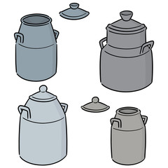 vector set of milk can
