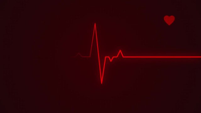 Red ECG Health Medical Monitor with Pulse Heart