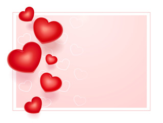 Red hearts. Symbol for Valentines day. Holiday greeting. Love