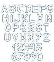 Modern design of english alphabet and numbers