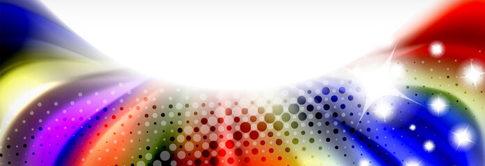 Abstract wave lines liquid fluid rainbow style color stripes background. Artistic illustration for presentation, app wallpaper, banner or poster