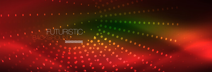 Vector neon red dotted abstract background